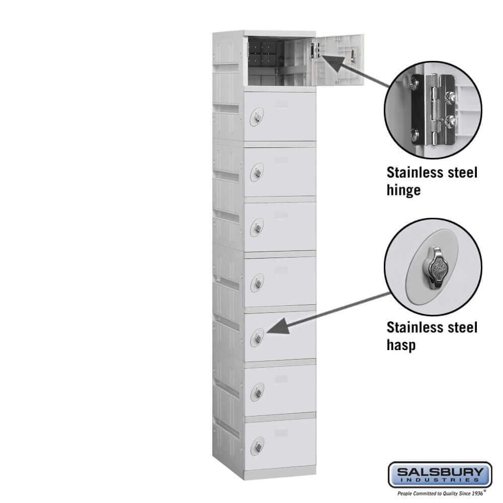 Salsbury Industries High Grade ABS Plastic Locker — Box Style — 8 Tier, 1 Wide YourLockerStore